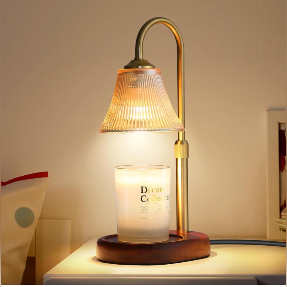 Candle Warmer Lamp with Timer & Dimmer Electric Vintage Glass Shade with 2 * 50W